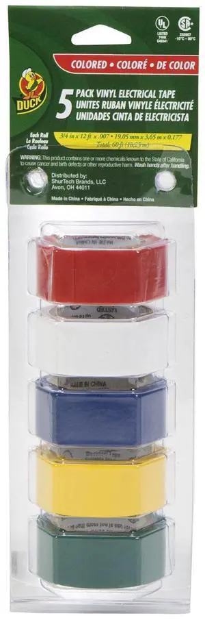 Brand Multi-Purpose Electrical Tape, 0.75-Inch-by-12-Feet, 5-Rolls, Assorted, 5-Pack, Colors May Vary, 60 Foot (280303) Brand Multi-Purpose Electrical Tape, 0.75-Inch-by-12-Feet, 5-Rolls, Assorted, 5-Pack, Colors May Vary, 60 Foot (280303)