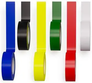 6 Rolls E Tape Multi Colored Vinyl Electrical Tape 3/5in x 26ft Waterproof Strong Adhesive Indoor Outdoor 6 Colors Durable Easy Wrap Professional Grade Electric Wire Repair 7 Mil 6 Rolls E Tape Multi Colored Vinyl Electrical Tape 3/5in x 26ft Waterproof Strong Adhesive Indoor Outdoor 6 Colors Durable Easy Wrap Professional Grade Electric Wire Repair 7 Mil