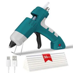Cordless Hot Glue Gun Kit,20W Lithium Battery Rechargeable Hot Melt Glue Gun with 30Pcs 7 * 150MM Glue Sticks & Type-C Charging Cable,Glue Gun for DIY Crafts & Classroom Must Haves Cordless Hot Glue Gun Kit,20W Lithium Battery Rechargeable Hot Melt Glue Gun with 30Pcs 7 * 150MM Glue Sticks & Type-C Charging Cable,Glue Gun for DIY Crafts & Classroom Must Haves