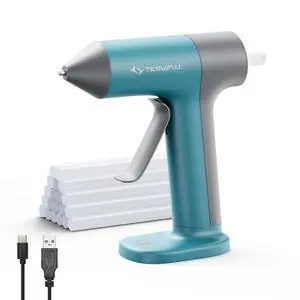 Cordless Hot Glue Gun W106 with 30s Fast Preheating Blue | Glue Gun Cordless & Rechargeable with Smart Power-Off, 2Ah Built-in Battery, 20pcs Glue Sticks, Ideal for DIY Craft, Repaire Cordless Hot Glue Gun W106 with 30s Fast Preheating Blue | Glue Gun Cordless & Rechargeable with Smart Power-Off, 2Ah Built-in Battery, 20pcs Glue Sticks, Ideal for DIY Craft, Repaire