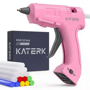 3.7V Cordless Hot Glue Gun Kit with 15 Glue Sticks, 90s Fast Heating | USB-C Rechargeable with 2000mAh Built-in Battery, Compact and Portable for DIY, Gift Making, School Crafts & Repairs (Pink) 3.7V Cordless Hot Glue Gun Kit with 15 Glue Sticks, 90s Fast Heating | USB-C Rechargeable with 2000mAh Built-in Battery, Compact and Portable for DIY, Gift Making, School Crafts & Repairs (Pink)