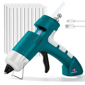 Cordless Hot Glue Gun with with 30 Sticks, Rechargeable 2.6Ah Fast Heating | 20W Anti-Drip Glue Gun and Sticks Set (0.27"×6") USB-C Rechargeable for School Crafts DIY Making Repairs Cordless Hot Glue Gun with with 30 Sticks, Rechargeable 2.6Ah Fast Heating | 20W Anti-Drip Glue Gun and Sticks Set (0.27"×6") USB-C Rechargeable for School Crafts DIY Making Repairs