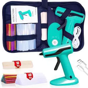 Smart Power-Off Cordless Hot Glue Gun, Mini Glue Gun Kit | 2.2A Battery, Storage Bag, 40 Pcs Glue Sticks, 10 Pcs Craft Stick, USB-C Rechargeable Hot Melt Glue Gun for DIY Craft Gift Smart Power-Off Cordless Hot Glue Gun, Mini Glue Gun Kit | 2.2A Battery, Storage Bag, 40 Pcs Glue Sticks, 10 Pcs Craft Stick, USB-C Rechargeable Hot Melt Glue Gun for DIY Craft Gift