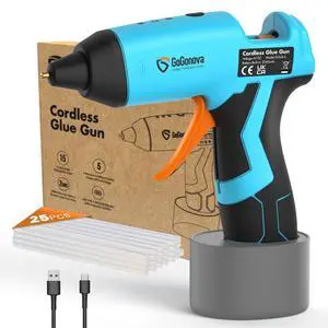 Cordless Hot Glue Gun Kit, 2Ah Battery, Includes 25 Glue Sticks | 15s Fast Preheating, Glue Gun and Sticks Set, Smart Power-off, Anti-Drip for School Crafts, DIY Arts, Home Repairs Cordless Hot Glue Gun Kit, 2Ah Battery, Includes 25 Glue Sticks | 15s Fast Preheating, Glue Gun and Sticks Set, Smart Power-off, Anti-Drip for School Crafts, DIY Arts, Home Repairs