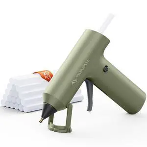 Cordless Hot Glue Gun W106s with Rechargeable 2Ah Green | 90s Fast Preheating, Glue Gun and Sticks Set (7×140mm), 20 Glue Sticks, Compact Ideal for School Crafts, DIY Making, Repairs Cordless Hot Glue Gun W106s with Rechargeable 2Ah Green | 90s Fast Preheating, Glue Gun and Sticks Set (7×140mm), 20 Glue Sticks, Compact Ideal for School Crafts, DIY Making, Repairs