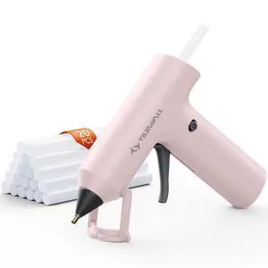 Cordless Hot Glue Gun W106s with Rechargeable 2Ah Pink | 90s Fast Preheating, Glue Gun and Sticks Set (7×140mm), 20 Glue Sticks, Compact Ideal for School Crafts, DIY Making, Repairs Cordless Hot Glue Gun W106s with Rechargeable 2Ah Pink | 90s Fast Preheating, Glue Gun and Sticks Set (7×140mm), 20 Glue Sticks, Compact Ideal for School Crafts, DIY Making, Repairs