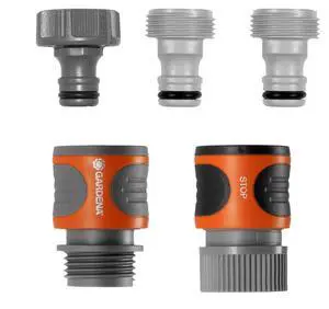 (18270-81) 5-Piece Quick Connect Hose Fittings: Garden Hose Quick Connect Kit for 5/8 Inch or 1/2 Inch Hose - Quickly Connect Garden Hoses, Sprinklers, Spray Nozzles, and Accessories. (18270-81) 5-Piece Quick Connect Hose Fittings: Garden Hose Quick Connect Kit for 5/8 Inch or 1/2 Inch Hose - Quickly Connect Garden Hoses, Sprinklers, Spray Nozzles, and Accessories.
