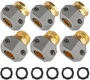 Garden Hose Repair Kits, Fit 3/4" and 5/8" Garden Hose, 3 Sets | Aluminum Alloy Water Hose Connector Male and Female Hose End Repair Fittings Replacement, Hose Mender Kit Garden Hose Repair Kits, Fit 3/4" and 5/8" Garden Hose, 3 Sets | Aluminum Alloy Water Hose Connector Male and Female Hose End Repair Fittings Replacement, Hose Mender Kit