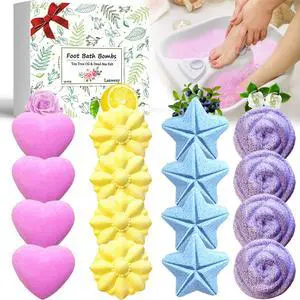 Bath Foot Bombs, 16 Pack Foot Soak with Bath Salt and Tea Tree Oil for Christmas. Organic Natural Handmade Aroma Pure Essential Oil Bubble Feet Balls for Foot Callus, Stubborn Feet Odor Scent. Bath Foot Bombs, 16 Pack Foot Soak with Bath Salt and Tea Tree Oil for Christmas. Organic Natural Handmade Aroma Pure Essential Oil Bubble Feet Balls for Foot Callus, Stubborn Feet Odor Scent.