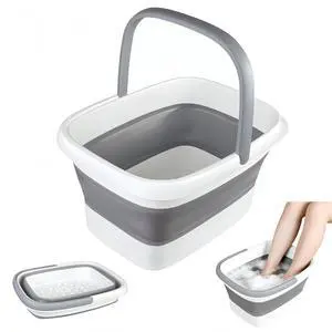 Collapsible Foot Bath with Massage Nodes, 4 Gal Foot Soaking Tub | Fits Most Adult Feet up to Size 10, Foldable Design, Built-In Handles, Home, Travel & RV Collapsible Foot Bath with Massage Nodes, 4 Gal Foot Soaking Tub | Fits Most Adult Feet up to Size 10, Foldable Design, Built-In Handles, Home, Travel & RV