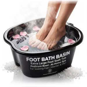 Extra Large Foot Soaking Tub, Sturdy Foot Bath Basin, Pedicure Bowl - Black | Foot soak, feet soaking tub, plastic tub, pedicure tub, pool foot bath, wash basin, foot basin Extra Large Foot Soaking Tub, Sturdy Foot Bath Basin, Pedicure Bowl - Black | Foot soak, feet soaking tub, plastic tub, pedicure tub, pool foot bath, wash basin, foot basin