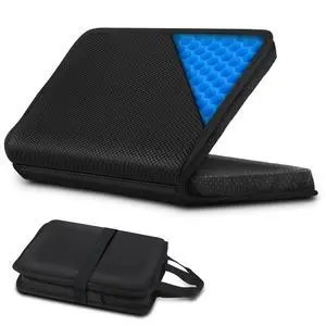Gel Travel Seat Cushion Portable Airplane & Stadium Cushion 16.5" x 12" Gel Grid Design for Ultimate Comfort Foldable Cushions for Commute, Airplanes, Camping, Bleachers Gel Travel Seat Cushion Portable Airplane & Stadium Cushion 16.5" x 12" Gel Grid Design for Ultimate Comfort Foldable Cushions for Commute, Airplanes, Camping, Bleachers