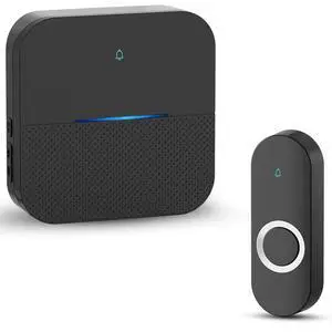 Lighted Wireless Doorbell for Home, Waterproof Battery Doorbell Wireless 1,000ft Range, 5 Volume Levels with 58 Chimes & LED Flash on Receiver (Black, 1 transmitter & 1 Receiver) Lighted Wireless Doorbell for Home, Waterproof Battery Doorbell Wireless 1,000ft Range, 5 Volume Levels with 58 Chimes & LED Flash on Receiver (Black, 1 transmitter & 1 Receiver)