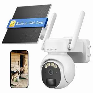 4G LTE Security Camera No Internet Needed, Free Cloud Storage, 2K HD Video | 360° PTZ Outdoor Camera, Solar Camera Outdoor Wireless, PIR Motion Detection, 2-Way Talk, Wall/Ceiling Mount, Waterproof 4G LTE Security Camera No Internet Needed, Free Cloud Storage, 2K HD Video | 360° PTZ Outdoor Camera, Solar Camera Outdoor Wireless, PIR Motion Detection, 2-Way Talk, Wall/Ceiling Mount, Waterproof