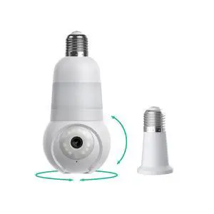 Light Bulb Security Camera Wireless Outdoor Indoor, 2K 360° Pan Tilt | Color Night Vision, Spotlight, 2.4&5GHz Wi-Fi, Porch Light Camera for Home Security, Not for Verizon Cellular Wi-Fi 6 Routers Light Bulb Security Camera Wireless Outdoor Indoor, 2K 360° Pan Tilt | Color Night Vision, Spotlight, 2.4&5GHz Wi-Fi, Porch Light Camera for Home Security, Not for Verizon Cellular Wi-Fi 6 Routers