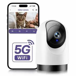 Indoor Security Camera, 2K 360° Wi-Fi Baby Monitor & Pet Camera with Motion Tracking, 2-Way Audio, Night Vision, SD/Cloud, Compatible with Alexa & Google Home, 2.4/5GHz Indoor Security Camera, 2K 360° Wi-Fi Baby Monitor & Pet Camera with Motion Tracking, 2-Way Audio, Night Vision, SD/Cloud, Compatible with Alexa & Google Home, 2.4/5GHz