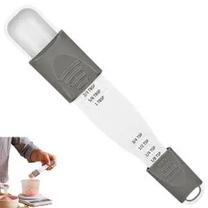 Double End Adjustable Measuring Spoon AllinOne Kitchen Tool for Precise Dry & Liquid Ingredient Measurement, Baking & Cooking Essentials Double End Adjustable Measuring Spoon AllinOne Kitchen Tool for Precise Dry & Liquid Ingredient Measurement, Baking & Cooking Essentials