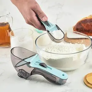 2Pcs Measuring Spoon Set, Adjustable, Dual Cup Design for Flour and Sugar, Kitchen Baking Tool/set for Dry/Liquid Ingredients & Pet Food 2Pcs Measuring Spoon Set, Adjustable, Dual Cup Design for Flour and Sugar, Kitchen Baking Tool/set for Dry/Liquid Ingredients & Pet Food
