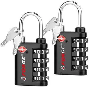 Dual-Opening: Key or Combination Lock, TSA Approved Lock for Luggage, Pelican case, Travel, Gym, School,Luggage Combination Lock,Travel Bag Lock (Black 2 Pack) Dual-Opening: Key or Combination Lock, TSA Approved Lock for Luggage, Pelican case, Travel, Gym, School,Luggage Combination Lock,Travel Bag Lock (Black 2 Pack)