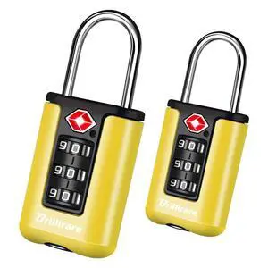 2 Pack TSA Approved Luggage Locks, Combination Travel Padlock, 3-Digit Waterproof Lock, TSA Outdoor Keyless Resettable Lock for Lockers, Bags, Backpack, Gym, Gate-Yellow 2 Pack TSA Approved Luggage Locks, Combination Travel Padlock, 3-Digit Waterproof Lock, TSA Outdoor Keyless Resettable Lock for Lockers, Bags, Backpack, Gym, Gate-Yellow