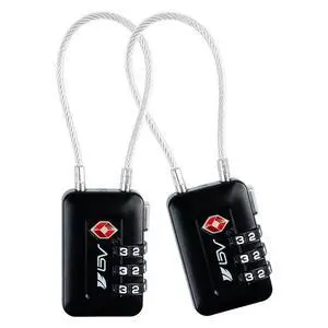 TSA Accepted Luggage Travel Lock, Set-Your-Own Combination Lock for School Gym Locker, Luggage Suitcase Baggage Locks, Filing Cabinets, Toolbox, Case (Black, 2 Pack) TSA Accepted Luggage Travel Lock, Set-Your-Own Combination Lock for School Gym Locker, Luggage Suitcase Baggage Locks, Filing Cabinets, Toolbox, Case (Black, 2 Pack)