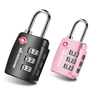 2 Pack TSA Approved Travel Luggage Locks, Combination Lock Alloy Body, Keyless 3-Digit Padlocks, Travel Sentry Accepted Compatible Padlock for Gym Locker, Golf Bag Case, Backpack, Black 2 Pack TSA Approved Travel Luggage Locks, Combination Lock Alloy Body, Keyless 3-Digit Padlocks, Travel Sentry Accepted Compatible Padlock for Gym Locker, Golf Bag Case, Backpack, Black