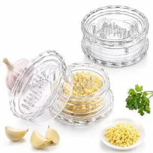 LKYC Garlic Twister 2 Pack, Clear Manual Garlic Mincer and Crusher, Handheld Food Chopper for Garlic, Ginger, Onion, Herbs and Small Nuts LKYC Garlic Twister 2 Pack, Clear Manual Garlic Mincer and Crusher, Handheld Food Chopper for Garlic, Ginger, Onion, Herbs and Small Nuts