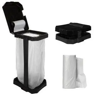 Heavy Duty Black Trash Bag Portable Trash Bag Holder Stand with 7 Bags - Collapsible Trash Can Camping, RV, Kitchen, or Tailgate Party Garbage Bag Holder Heavy Duty Black Trash Bag Portable Trash Bag Holder Stand with 7 Bags - Collapsible Trash Can Camping, RV, Kitchen, or Tailgate Party Garbage Bag Holder