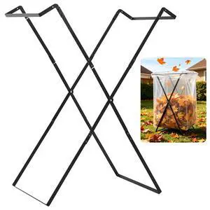 Heavy Duty Leaf Bag Holder Stand for 30-50 Gallon Bags, Foldable Holder | 25" Extra-Wide Opening, Reinforced Metal, Fast Setup, Yard Cleanup, Camping, Reusable Heavy Duty Leaf Bag Holder Stand for 30-50 Gallon Bags, Foldable Holder | 25" Extra-Wide Opening, Reinforced Metal, Fast Setup, Yard Cleanup, Camping, Reusable