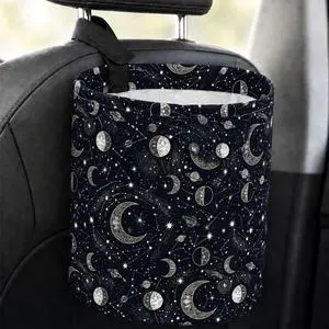 Celestial Moon Car Trash Can Waterproof Hanging Garbage Bag for Back Seat | Collapsible Organizer Waste Basket Holder for Car SUV Truck RV Camping, Gifts for Women Drivers and Moon Lovers Celestial Moon Car Trash Can Waterproof Hanging Garbage Bag for Back Seat | Collapsible Organizer Waste Basket Holder for Car SUV Truck RV Camping, Gifts for Women Drivers and Moon Lovers