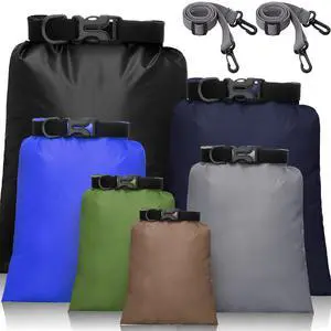 6 Pcs Waterproof Dry Bag Set 6 Sizes Lightweight Sacks and Long Adjustable Shoulder Strap Outdoor Water Proof Keep Gear Dry Bag Stuff Sacks for Backpacking, Boating, Hiking, Camping (Dark) 6 Pcs Waterproof Dry Bag Set 6 Sizes Lightweight Sacks and Long Adjustable Shoulder Strap Outdoor Water Proof Keep Gear Dry Bag Stuff Sacks for Backpacking, Boating, Hiking, Camping (Dark)