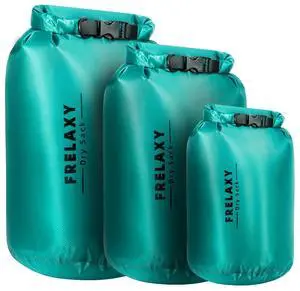 Waterproof Dry Bag 3 Pack, Lightweight Ripstop Dry Sack Set | Diamond ripstop polyester, Waterproof coating, Secure roll top closure, Lightweight design, Hiking, camping, kayaking Waterproof Dry Bag 3 Pack, Lightweight Ripstop Dry Sack Set | Diamond ripstop polyester, Waterproof coating, Secure roll top closure, Lightweight design, Hiking, camping, kayaking