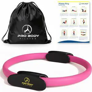 Circle - 14 Inch Magic Circle Pilates Ring (Pink) | 30 lb Resistance, Dual Foam Grips, Inner Thigh Exerciser, Pilates at Home Equipment, Carry Pouch, Pilates Essentials Circle - 14 Inch Magic Circle Pilates Ring (Pink) | 30 lb Resistance, Dual Foam Grips, Inner Thigh Exerciser, Pilates at Home Equipment, Carry Pouch, Pilates Essentials