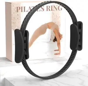Pilates Ring, 14.5 inch Magic Circle Pilates Equipment | 30 lb Resistance Home Pilates Ring, Durable Foam Padded Handles, Essentials Pilates Equipment for Beginners and Women Pilates Ring, 14.5 inch Magic Circle Pilates Equipment | 30 lb Resistance Home Pilates Ring, Durable Foam Padded Handles, Essentials Pilates Equipment for Beginners and Women