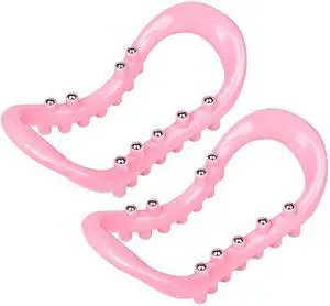 Set of 2 Pilates Yoga Fitness Rings, Pilates Circle Stretch Resistance Training Support Massage, Yoga Equipment Ring with Massage Steel Balls, Training Ring for Pilates, Pink Set of 2 Pilates Yoga Fitness Rings, Pilates Circle Stretch Resistance Training Support Massage, Yoga Equipment Ring with Massage Steel Balls, Training Ring for Pilates, Pink