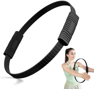 Pilates Ring Circle, 13.5 Inch Magic Circle Ring for Women | Flexible Resistance Exercise Equipment for Toning Thighs, Legs, Arms & Core (Black) Pilates Ring Circle, 13.5 Inch Magic Circle Ring for Women | Flexible Resistance Exercise Equipment for Toning Thighs, Legs, Arms & Core (Black)