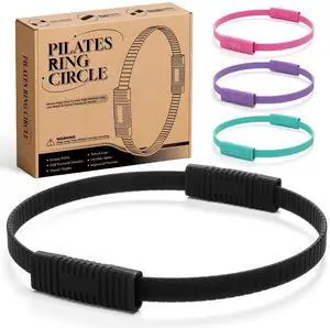 Pilates Ring, Silicone Magic Pilates Rings, Lightweight & Durable Flexible Fitness Circle Exercise Equipment for Toning Arms, Thighs,Legs, Core,Yoga & Physical Therapy (Black) Pilates Ring, Silicone Magic Pilates Rings, Lightweight & Durable Flexible Fitness Circle Exercise Equipment for Toning Arms, Thighs,Legs, Core,Yoga & Physical Therapy (Black)