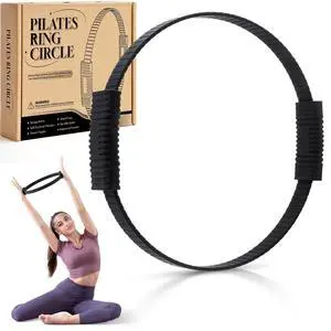 14" Pilates Ring Fitness Circle Magic Pilates Ring for Women | Circle Pilates Rings for Focusing on Toning Inner Thighs Arms Core Fitness Exercise Ring Workout for Yoga and Pilates Black 14" Pilates Ring Fitness Circle Magic Pilates Ring for Women | Circle Pilates Rings for Focusing on Toning Inner Thighs Arms Core Fitness Exercise Ring Workout for Yoga and Pilates Black