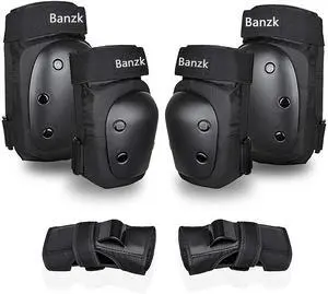 Adult/Child Knee Pads Elbow Pads Wrist Guards 3 in 1 Protective Gear Set for Skateboarding Inline Roller Biking Roller Skating Cycling Outdoor Sports Black M Adult/Child Knee Pads Elbow Pads Wrist Guards 3 in 1 Protective Gear Set for Skateboarding Inline Roller Biking Roller Skating Cycling Outdoor Sports Black M