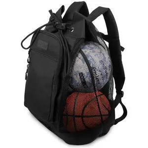 64L Heavy Duty Mesh Ball Backpack with Chest Strap & Zipper Pockets | 18" x 11" x 20" Holds 6 Soccer Balls with Padded Backpack Straps & 2 Front Pockets for Coaches, Practice & Training Gear 64L Heavy Duty Mesh Ball Backpack with Chest Strap & Zipper Pockets | 18" x 11" x 20" Holds 6 Soccer Balls with Padded Backpack Straps & 2 Front Pockets for Coaches, Practice & Training Gear