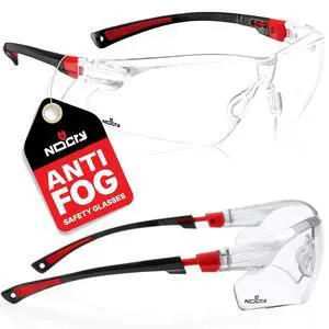 Clear Safety Glasses for Men and Women with Anti-Fog and Scratch Resistant Wrap Around Lenses, Adjustable Temples and Nose Pads ANSI Z87 Certified Protective Eyewear with 100% UV Shielding Clear Safety Glasses for Men and Women with Anti-Fog and Scratch Resistant Wrap Around Lenses, Adjustable Temples and Nose Pads ANSI Z87 Certified Protective Eyewear with 100% UV Shielding