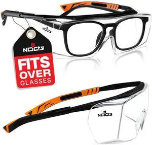 Safety Glasses Over Eyeglasses for Men and Women with Anti Scratch Lenses and Integrated Side Shields Adjustable Temples with Anti-Slip Tips 100% UV Protective Eyewear ANSI Z87 Certified Safety Glasses Over Eyeglasses for Men and Women with Anti Scratch Lenses and Integrated Side Shields Adjustable Temples with Anti-Slip Tips 100% UV Protective Eyewear ANSI Z87 Certified