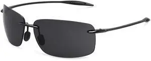 Sports Polarized Sunglasses for Men Women Tr90 Rimless Frame for Running Fishing Golf Surf Driving(Black) Sports Polarized Sunglasses for Men Women Tr90 Rimless Frame for Running Fishing Golf Surf Driving(Black)