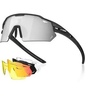 Polarized Cycling Glasses with 5 Interchangeable Lenses,MTB Biking Baseball Running Sports Sunglasses for Men Women Polarized Cycling Glasses with 5 Interchangeable Lenses,MTB Biking Baseball Running Sports Sunglasses for Men Women
