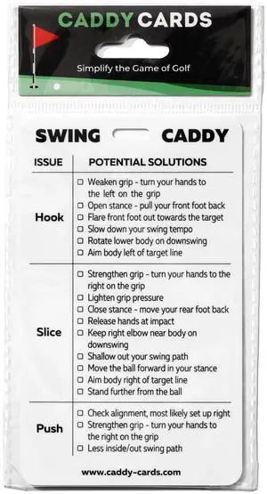 Swing Golf Swing Tips Bag Tag Pocket Training Aid for Hooks, Slices & Topped Shots Dual-Sided Golf Reference Card to Shoot Lower Scores Swing Golf Swing Tips Bag Tag Pocket Training Aid for Hooks, Slices & Topped Shots Dual-Sided Golf Reference Card to Shoot Lower Scores