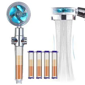 High Pressure Handheld Showerhead with filters,Vortex hydro jet Turbo | ON/OFF Switch,With Filters for Hard Water,Turbo Propeller,Reduces Dry Itchy Skin Built-in Power Wash,360 Degrees Rotating High Pressure Handheld Showerhead with filters,Vortex hydro jet Turbo | ON/OFF Switch,With Filters for Hard Water,Turbo Propeller,Reduces Dry Itchy Skin Built-in Power Wash,360 Degrees Rotating