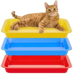 3 Pcs Kitten Litter Box 17.3 x 13.6 x 1.6 Inch Shallow Low Entry Open Cat Litter Box Waterproof Plastic Small Rabbit Pan Tray Travel Toilet for Senior Cat Kitten Training 3 Pcs Kitten Litter Box 17.3 x 13.6 x 1.6 Inch Shallow Low Entry Open Cat Litter Box Waterproof Plastic Small Rabbit Pan Tray Travel Toilet for Senior Cat Kitten Training