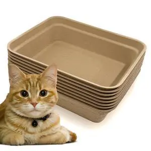 8 Pack Disposable Cat Litter Box, 17 x 13.2 x 4 Inch Large Kitty Litter Box Pans Paper Cat Litter Tray for Hamster, Guinea Pig, Rabbit, Portable 8 Pack Disposable Cat Litter Box, 17 x 13.2 x 4 Inch Large Kitty Litter Box Pans Paper Cat Litter Tray for Hamster, Guinea Pig, Rabbit, Portable