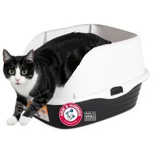 Rimmed Cat Litter Box with High Sides and Microban, Made in USA Rimmed Cat Litter Box with High Sides and Microban, Made in USA