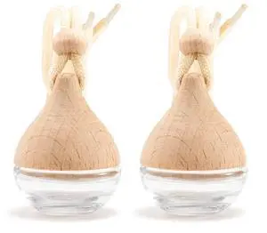 Refillable Car Air Freshener Hanging Diffuser, Empty Glass Bottle with Reed Sticks for Essential Oils, Car Scent Diffuser and Aromatherapy Pendant Decor for Women and Men, 2 Pack Refillable Car Air Freshener Hanging Diffuser, Empty Glass Bottle with Reed Sticks for Essential Oils, Car Scent Diffuser and Aromatherapy Pendant Decor for Women and Men, 2 Pack